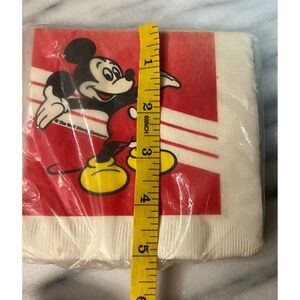 Vintage Disney Mickey Mouse Party Napkins Red White 16 Count Sealed